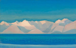 The painting Alaskan Sunrise painted by Rockwell Kent.