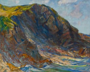 Charles H. Woodbury, The Cliff, 1929, Oil. From the Permanent Collection of the Ogunquit Museum of American Art (OMAA)
